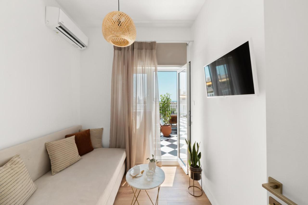 Luxurious Apartment With Big Sea View Terrace - Central Location Atény Exteriér fotografie