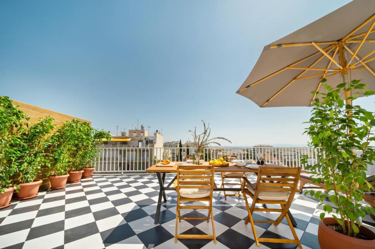 Luxurious Apartment With Big Sea View Terrace - Central Location Atény Exteriér fotografie
